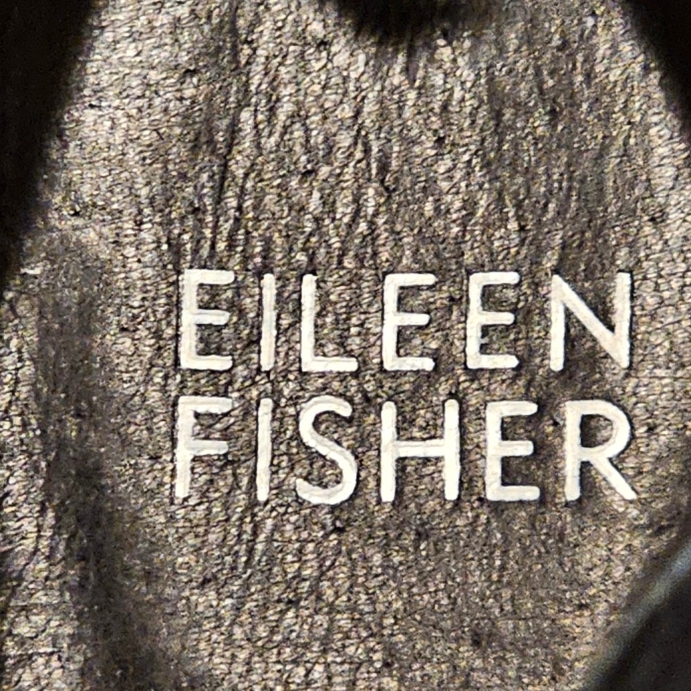 Eileen Fisher Womens 7 Black Leather Wrap Tag Ankle Boots Wedge Heel Back Zip - Picture 9 of 11